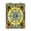 Hand crafted BONICA Tiffany-Style Floral Stained Glass Window Panel 24" Height