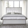 Driftwood and Shell White Palmetto Heights Queen Panel Bed - Rustic Coastal Decor