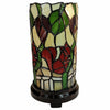 Hand crafted 11" Tiffany Style Red Floral Accent Table Lamp