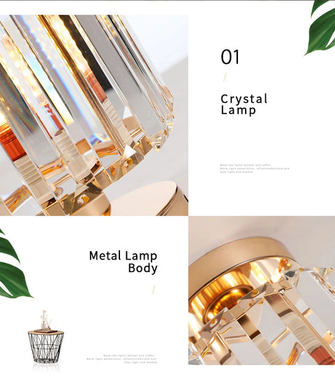 Modern Ceiling Lights with Crystal Lampshades in Black and Gold Design.
