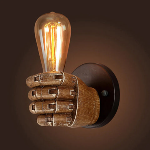 European Style Resin Fist Wall Lamp: Left or Right Hand Design