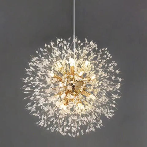 Dazzling Dandelion: LED Fireball Crystal Pendant for a Magical Ambience