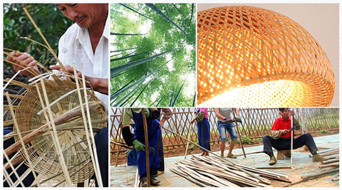 Natural Rattan hand-woven bamboo lantern Pendant Lamp