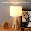 Vintage White Linen LED Bedside Lamp