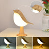 Wooden Bird LED Bedside Lamp With Touch Switch & Rechargeable Battery - Perfect For Bedroom Reading & Decor