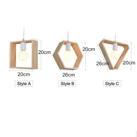 Geometric Wooden Pendant Lights