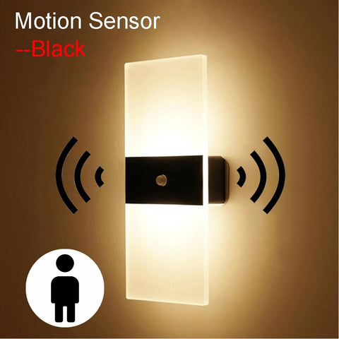 Modern Motion Sensor Switch Indoor Acrylic Wall Lamp