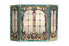 LUCIAN, Tiffany-style 3pcs Folding Victorian Fireplace Screen 44x28