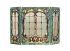LUCIAN, Tiffany-style 3pcs Folding Victorian Fireplace Screen 44x28