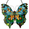 MARIPOSA Tiffany-glass Butterfly Window Panel 21x20