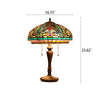 Hand-cutDOLORIS Tiffany-Style Victorian Stained Glass Table Lamp 17" Width