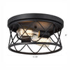 CHLOE Lighting IRONCLAD Industrial 2 Light Textured Black Ceiling Flush Fixture 12" Wide