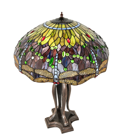 33" High Tiffany Hanginghead Dragonfly Table Lamp