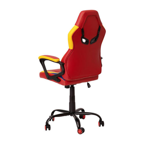 Ergonomic Office Computer Chair - Adjustable Red & Yellow Designer Gaming Chair - Fort Decor