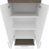 Orion 118W Full Murphy Bed and Multifunctional Storage with Drawers (119W) in white & walnut grey - Fort Decor