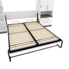 Orion 124W Queen Murphy Bed and Multifunctional Storage with Drawers (125W) in white & walnut grey