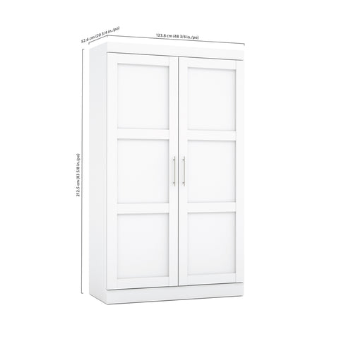 Pur By Bestar Pullout Armoire, White - Fort Decor