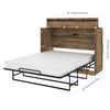 Pur by Bestar Full Cabinet Bed with Mattress in Rustic Brown