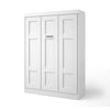 Edge Queen Wall bed with two 21" storage units and doors in White - Fort Decor