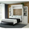Edge Queen Wall bed with two 21" storage units and doors in White - Fort Decor
