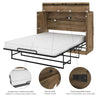 Pur by Bestar Full Cabinet Bed with Mattress in Rustic Brown