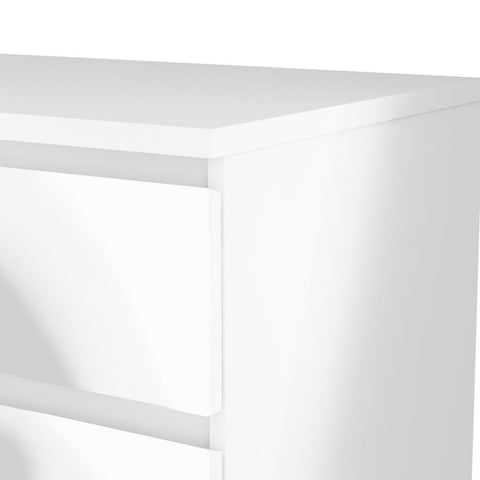 6 Drawer Double Dresser White High Gloss