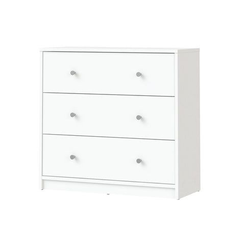 Contemporary 3 Drawer Chest, White