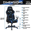 Techni Sport TSF-71 Fabric Office-PC Gaming Chair, Blue - Fort Decor