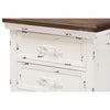 Levron Classic and Traditional Walnut Brown and Antique White Finished Wood 3-Drawer Nightstand