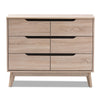 Fella Mid-Century Modern Two-Tone Oak and Grey Wood 6-Drawer Dresser - Fort Decor