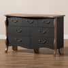 Romilly Country Cottage Farmhouse Black and Oak-Finished Wood 7-Drawer Dresser