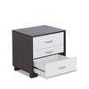 Eloy 19'' Tall 3 - Drawer Nightstand in White & Black - Fort Decor