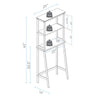 Spacesaver 100% Solid Wood Over The Toilet Rack with Shelves - White - Fort Decor