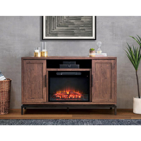 Sunjoy Oswin 60 in. W Indoor Living Room TV Console Electric Powered Fireplace - Fort Decor