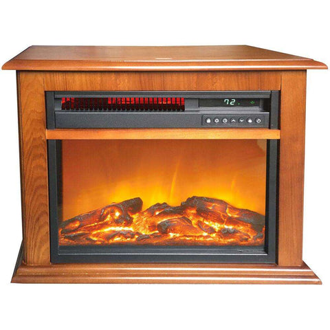 3-Element Infrared Fireplace in Oak Mantel - Fort Decor