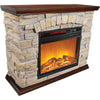 Large Square Infrared Faux Stone Fireplace - Fort Decor