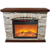 Large Square Infrared Faux Stone Fireplace - Fort Decor