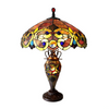 DEMETRA AURORATiffany-style 3 Light Victorian Double Lit Table Lamp 18" Shade - Fort Decor