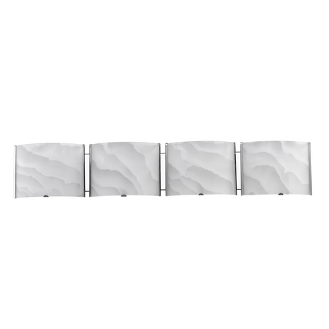 CHLOE Ampere 4 Light Chrome Metallic Bath Vanity Wall Fixture Frosted Glass 33" - Fort Decor