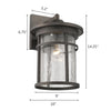 FINLEY Industrial 1 Light Rubbed Bronze Outdoor Wall Sconce 14" Tall - Fort Decor