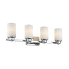 CHLOE Lighting PENELOPE Contemporary 4 Light Brushed Nickel Bath Vanity Light Etched White Glass 32" Wide - Fort Decor
