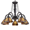 INNES Tiffany-style 5 Light Mission Large Chandelier 27" Wide - Fort Decor
