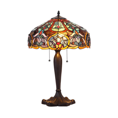 Tiffany-style 2 Light Victorian Table Lamp 16" - Fort Decor