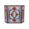 Tiffany-style folding Victorian fireplace screen that is 44 inches wide and comes in a set of three pieces