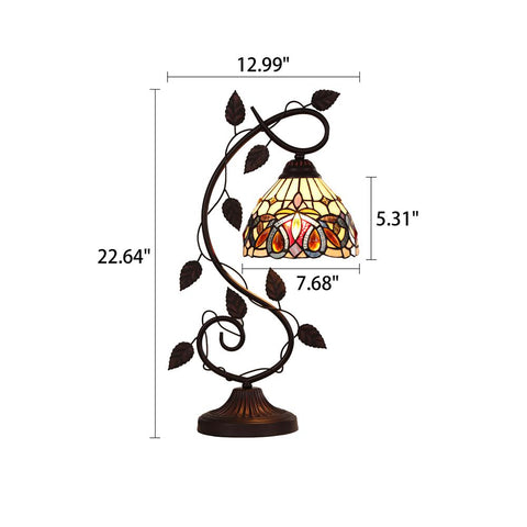 CHLOE Lighting SERENITY Victorian Tiffany-style Dark Bronze 1 Light Table Lamp 8" Wide