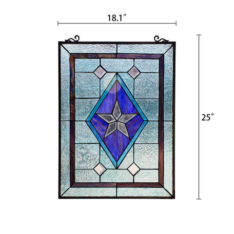 CHLOE Lighting LONESTAR Tiffany-style Rectangular Window Panel 24" Height - Fort Decor