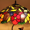 CHLOE Lighting MARIEBELLE Tiffany-Style Floral Stained Glass Table Lamp 16" Width