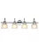 Industrial-style 4 Light Chrome Finish Bath Vanity Wall Fixture White Frosted Prismatic Glass 34" Wide - Fort Decor