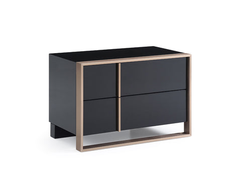 Modern Brushed Black And Bronze Nightstand - Fort Decor