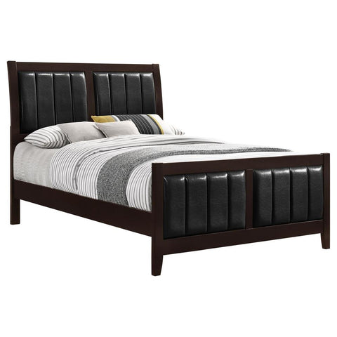 Carlton Queen Upholstered Bed Cappuccino And Black